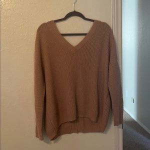 Pink sweater with open back - large